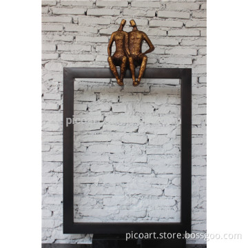 Abstract human metal sculpture for decoration